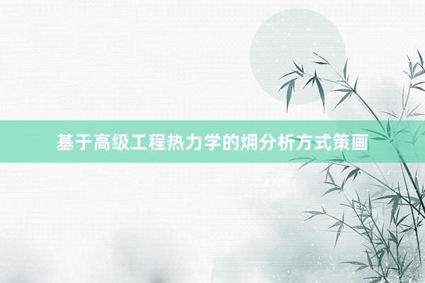 基于高级工程热力学的㶲分析方式策画