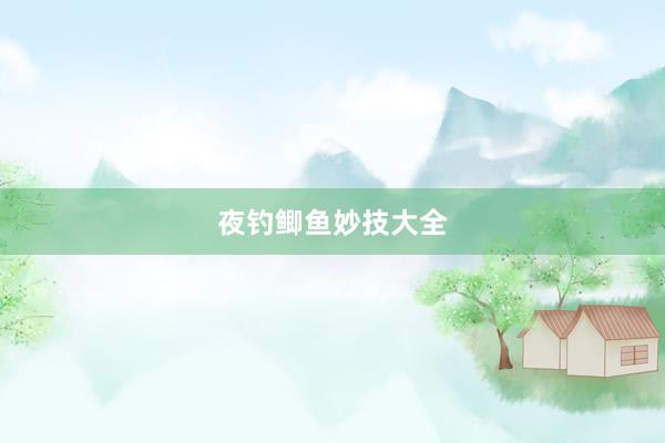 夜钓鲫鱼妙技大全